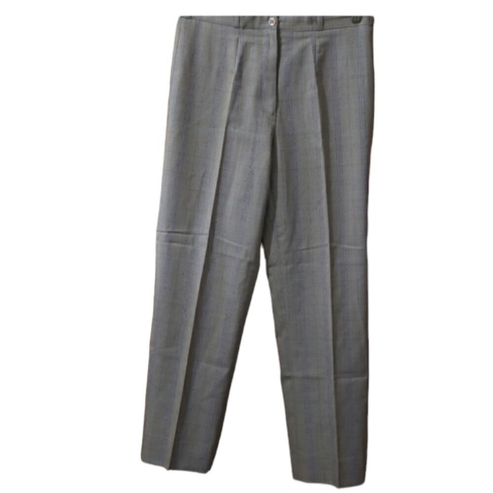 Vintage Gray Plaid Dress Pants Slacks Grandmacore Women's 32